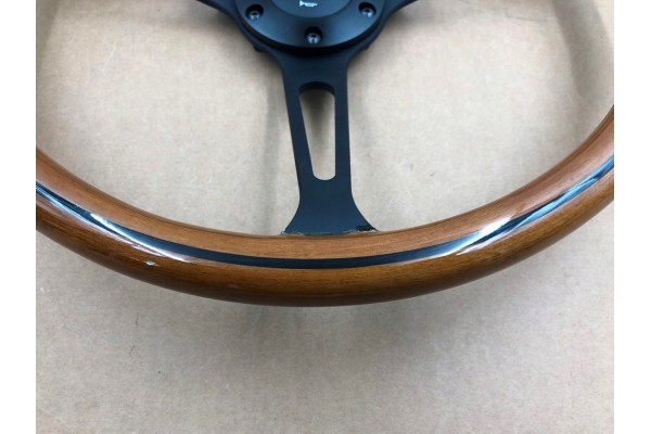 Volante de Dirección Deportivo de Madera con Franja Negra 38 cm 15 Pulgadas Estilo Vintage usado 9