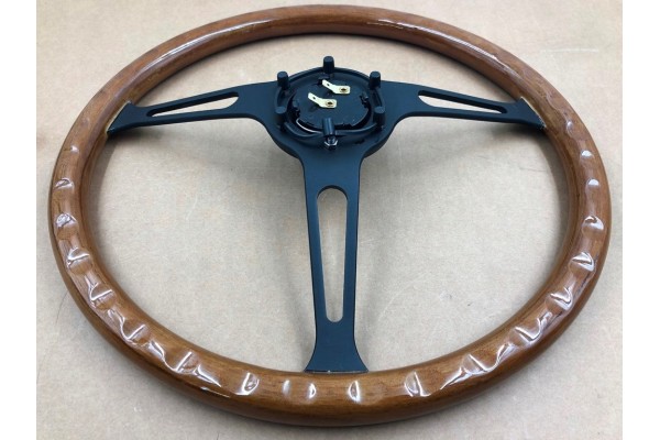 Volante de Dirección Deportivo de Madera con Franja Negra 38 cm 15 Pulgadas Estilo Vintage usado 10
