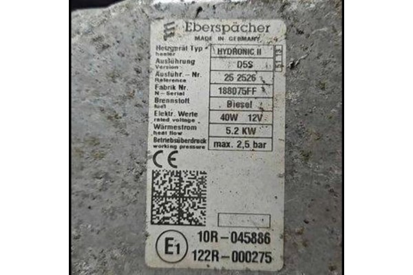Parking heater Webasto Ford Transit 122R000275 Car type passenger cars