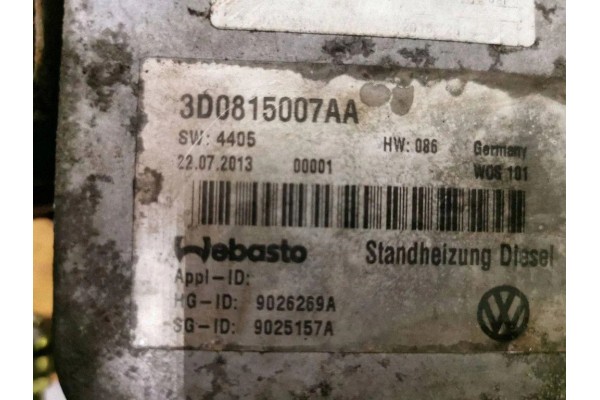 Webasto VW PHAETON 3D_ 3D0815007AA 3 0L diesel 176kW 2008 Catalog number of the original 3D0815007AA