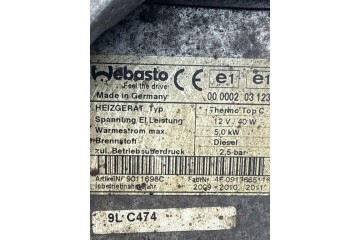 Webasto CITROEN JUMPER Van 9011698C 2 2L diesel 88kW 2011 Catalog number of the original 9011698C