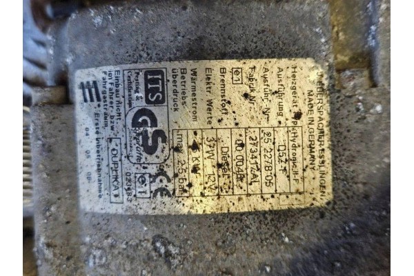 Webasto VW SHARAN 7M8 7M9 7M6 25227805 1 9L diesel 85kW 2001 Catalog number of the original 25227805