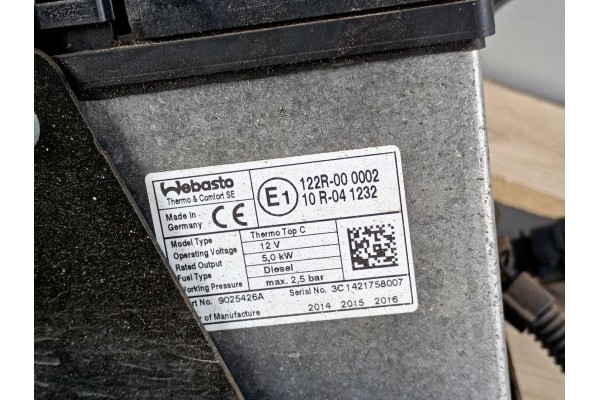 Calefactor estacionario Webasto Thermo Top C 12V 5.0KW 7E0819008F VW