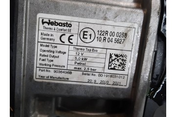 PARKING HEATER 122R000258 Volvo XC 90 II 2015 Quality of parts according to GVO O original with manufacturer s logo OE