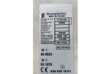 Unidad de Control de Calefacción Eberspacher D5WZ para Mercedes Vito 
