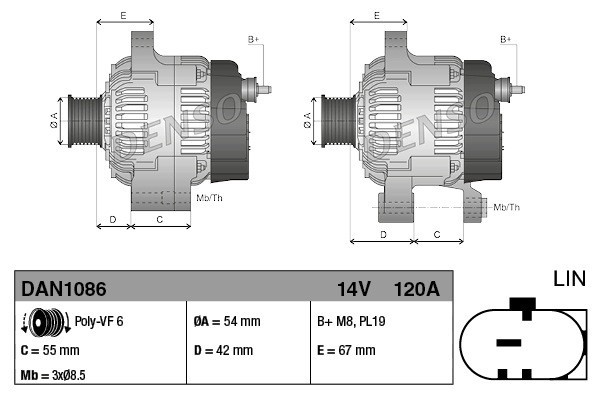Alternator for ALFA ROMEO MITO CITROEN NEMO Van minivan NEMO body Catalog number of substitutes 51880173 51880175 51984058 51993