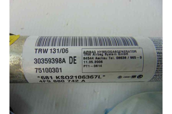 4F9880742A AIRBAG CORTINA DELANTERO DERECHO AUDI A6 AVANT (4F5) 2.7 TDI 2005 4F9880742A 188287 AUDI - 2