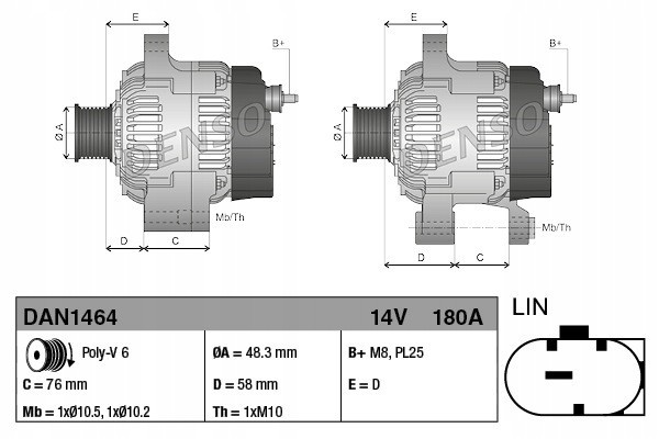 Alternator for BMW 1 F20 1 F21 2 F22 F87 2 F23 2 F45 2 GRAN Catalog number of substitutes 7640132 7640875 12317640132 1231764087
