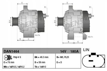 Alternator for BMW 1 F20 1 F21 2 F22 F87 2 F23 2 F45 2 GRAN Catalog number of substitutes 7640132 7640875 12317640132 1231764087