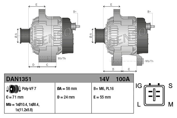 Alternator for TOYOTA AURIS COROLLA sedan Catalog number of substitutes 270600R011 270600R050 2706026051 285784 0210802010 09860