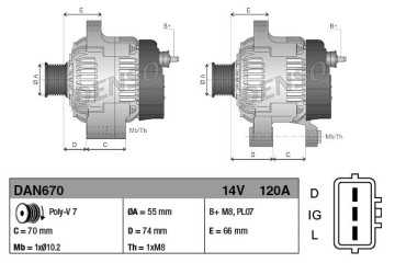 Alternator for LAND ROVER DEFENDER Cabrio DEFENDER Pick Up DEFENDER Catalog number of the part VIC 334578