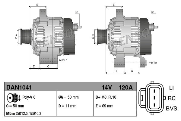 Alternator for FORD FOCUS C MAX FOCUS II FOCUS II convertible FOCUS II Catalog number of substitutes 3M5T10300KA 3M5T10300KB 3M5