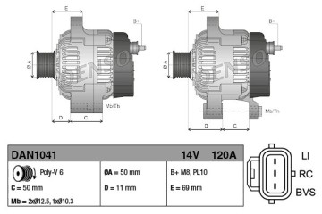 Alternator for FORD FOCUS C MAX FOCUS II FOCUS II convertible FOCUS II Catalog number of substitutes 3M5T10300KA 3M5T10300KB 3M5