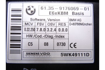 9176069 MODULO ELECTRONICO BMW SERIE 5 BERLINA (E60) 530d 2009 9176069 212630 BMW - 2
