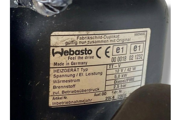 Webasto LAND ROVER DISCOVERY III L319 JEC000599 2 7L diesel 140kW 2004 Catalog number of the original JEC000599