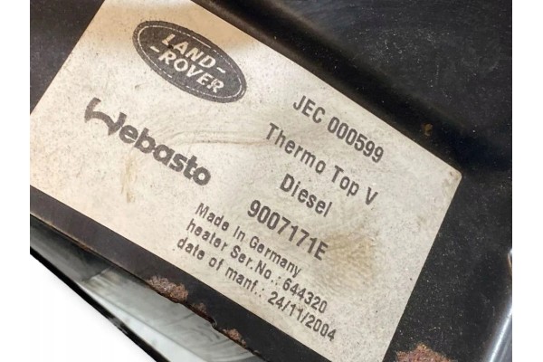 Webasto LAND ROVER DISCOVERY III L319 JEC000599 2 7L diesel 140kW 2004 Quality of parts according to GVO O original with manufac