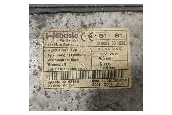 Webasto MAZDA 6 Hatchback GH 9006156C diesel 132kW 2010 Catalog number of the original 9006156C