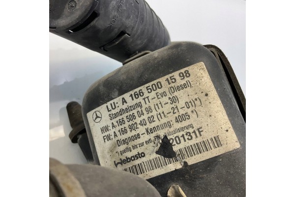 2013 Mercedes Benz ML W166 Parking heater Webasto A1665001598 Quality of parts according to GVO O original with manufacturer s l