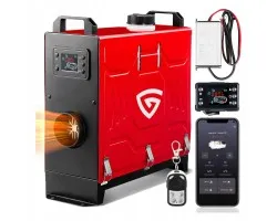 Calefactor de Aire Diésel 8kW 12V/24V 110-240V con Pantalla LCD y Mando Bluetooth