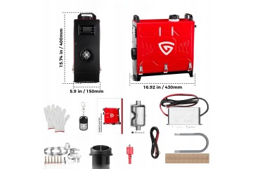 Calefactor de Aire Diésel 8kW 12V/24V 110-240V con Pantalla LCD y Man