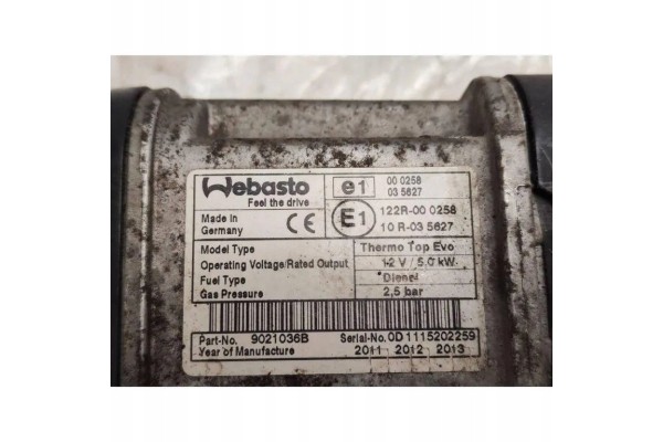 Webasto AUDI A7 Sportback 4GA 4GF 122R000258 3 0L diesel 230kW 2011 Quality of parts according to GVO O original with manufactur