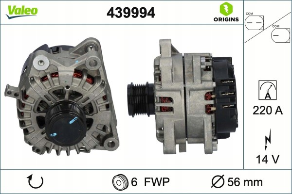 Alternator for FORD FOCUS III FOCUS IV GALAXY III GALAXY MK III KUGA Catalog number of the part VIC 199349