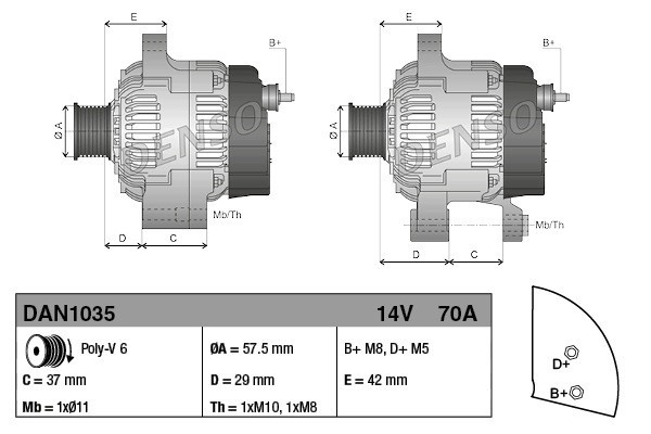 Alternator for CITROEN C1 PEUGEOT 107 TOYOTA AYGO Catalog number of substitutes 5702J1 5702L0 5705KH 5705NN 27060 0Q010 27060 0Q