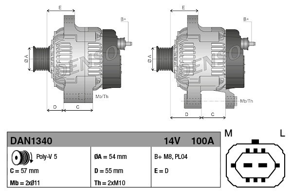 Alternator for OPEL ASTRA G CLASSIC ASTRA H ASTRA H CLASSIC Kombi ASTRA Catalog number of substitutes 6204265 13222930 93190138 