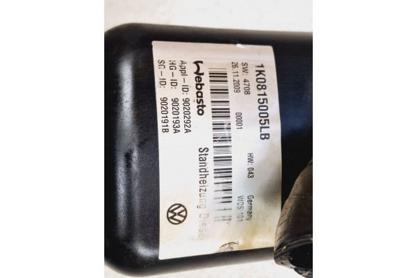 2010 Volkswagen Touran II Parking heater Webasto 1K0815005LB Catalog number of substitutes 9020193A