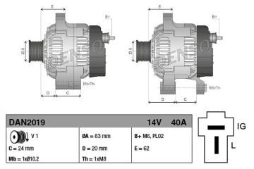 Alternador para KUBOTA