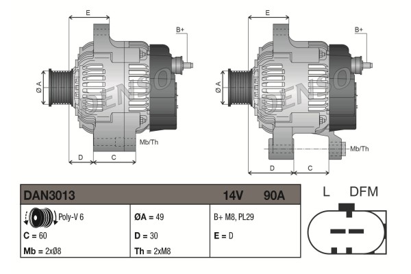 Alternator for SEAT CORDOBA IBIZA III IBIZA IV IBIZA IV SC IBIZA IV ST Catalog number of substitutes 03D 903 025 H 03D903025H 03