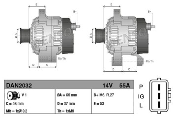 Alternator for CATERPILLAR 300 900 Catalog number of the part VIC 381196