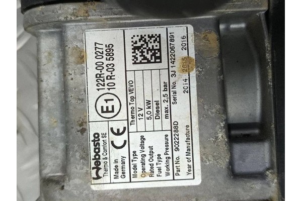 Webasto FORD S MAX WA6 122R000277 2 0L diesel 120kW 2014 Catalog number of the original 122R000277