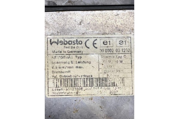 Webasto AUDI Q7 4L 9012339E 3 0L diesel 171kW 2007 Catalog number of the original 9012339E