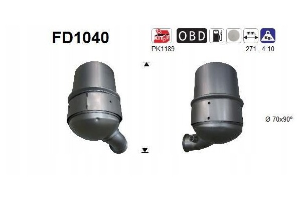 Filtro de partículas / filtro de hollín, sistema de escape AS FD1040 nuevo 7