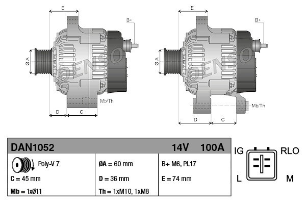 Alternator for TOYOTA RAV 4 III Catalog number of substitutes 270600H200 2706028330 285765 0210802040 1042102190 1042104760 1042