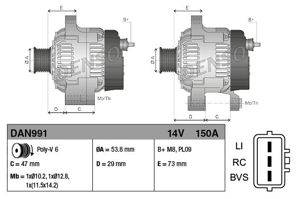 Alternador para Land Rover Discovery Iii, Range Rover Iii, Range Rover Sport nuevo 5