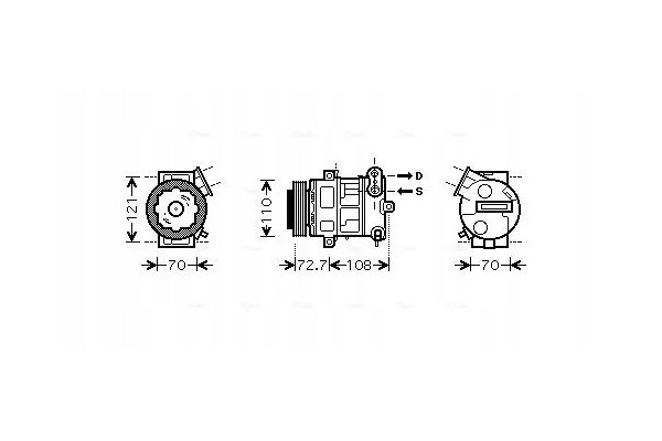 Compresor de aire acondicionado Ava Quality Cooling OLAK419 nuevo 2