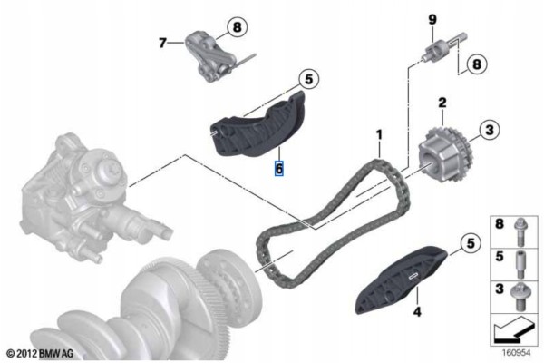 Timing chain slip rail OE 13 52 8 515 670