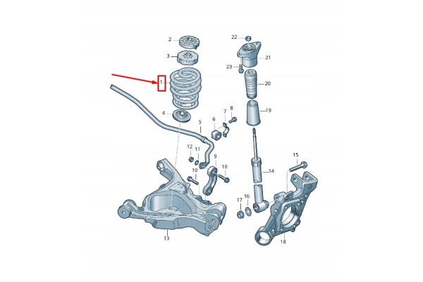 OE VAG 4F0511115BQ SPRING INCL AUDI T A6 05 11 Part manufacturer VAG