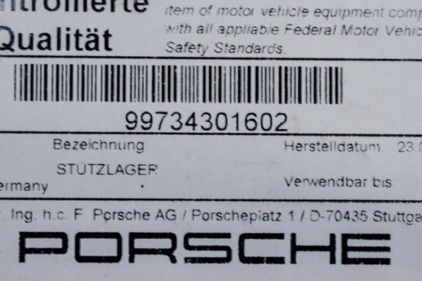 OE VAG 99734301602 CUSHION SHOCK ABSORBER PORSCHE P 911 05 13 PR Customs tariff code 87088035
