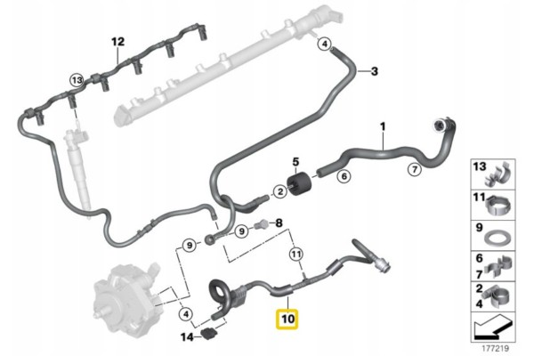 Fuel line OE BMW 13 53 7 806 960 Part manufacturer BMW OE
