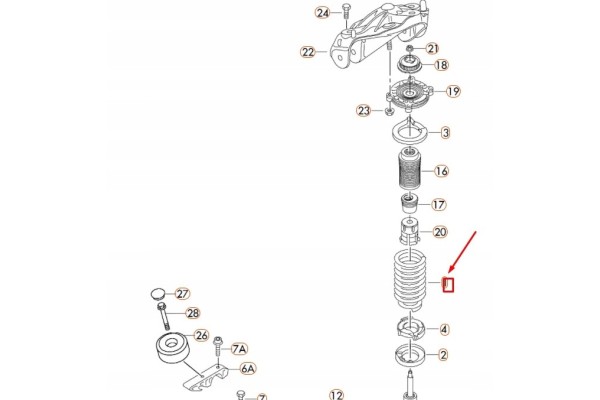 SUSPENSION SPRING AUDI FRONT Q7 07 15 Catalog number of the part auto 7L8411105AP