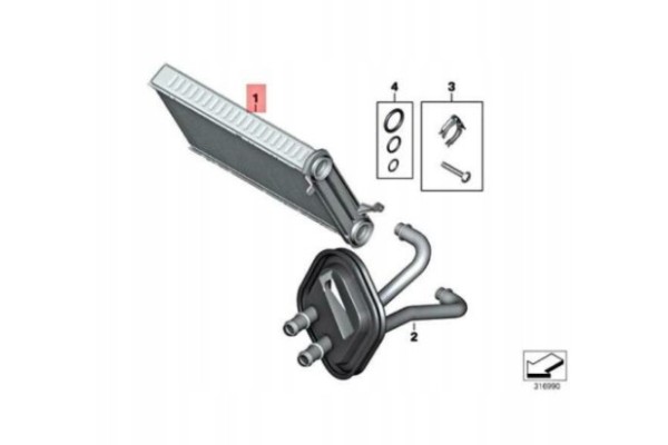 Intercambiador de Calor Radiador BMW 1 F21 64119229486 GENUINO