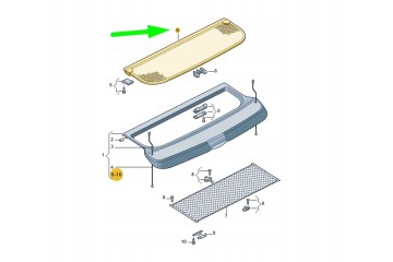 Trunk sunshade Audi A3 8P 8P4861325A new OE Packaging status original