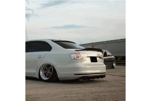 For VW Jetta 6 Big R Style Rear Spoiler 2012 2018 Piano Black ABS Plastic Car type passenger cars
