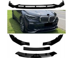 BMW X5 G05 2019 Front Lip 4 Piece Glossy Black ABS Plastic AutoVision