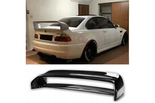 For BMW 3 Series E46 Double Layers Rear Spoiler 1998 2006 Glossy Black ABS