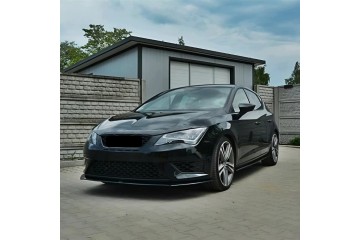 For Seat Leon FR MK3 2012 2016 Cupra PFL Piano Black ABS Plastic Front Lip Installation side front