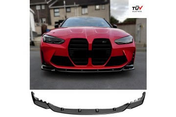 For BMW M4 G82 M3 G80 Front Splitter 2021 With ABE TUV ABS Plastic Black